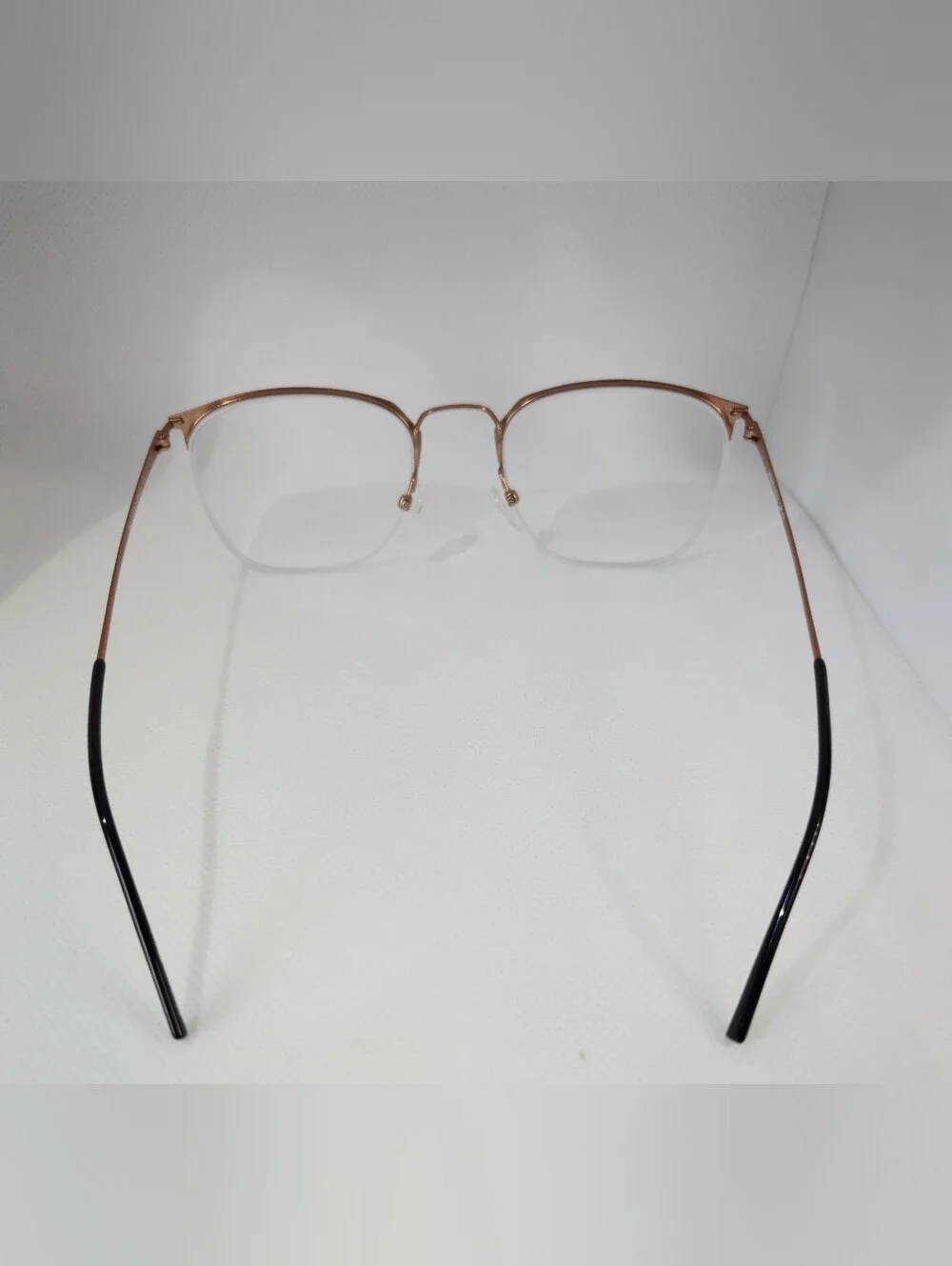 Urban. Simple Elegant Rose Gold High Semi Rimless Eyewear.